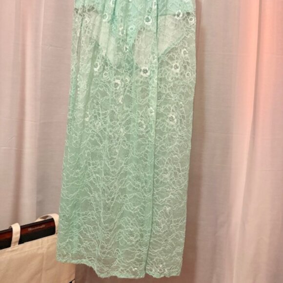 Blackmilk Mint Lace Maxi Skirt w/ Built in Bottoms - Picture 2 of 3